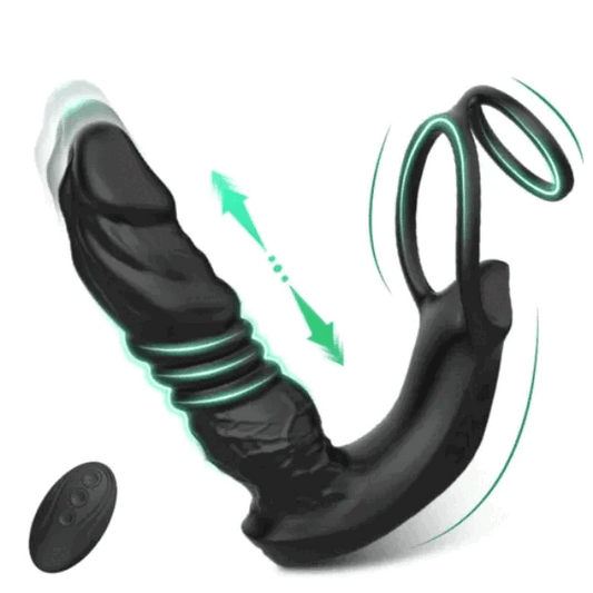 Togetherinfeel™ APP Control 9 Vibrating Thrusting Prostate Massager With Dual Cock Rings